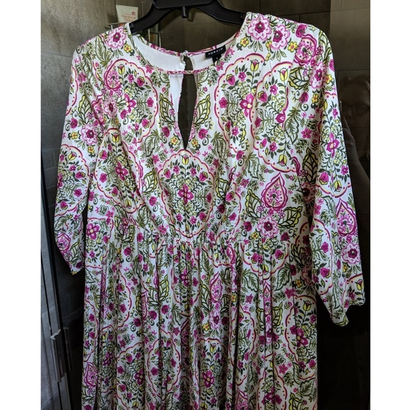 Torrid Ivory Floral Challis Skater Dress - Picture 4 of 8